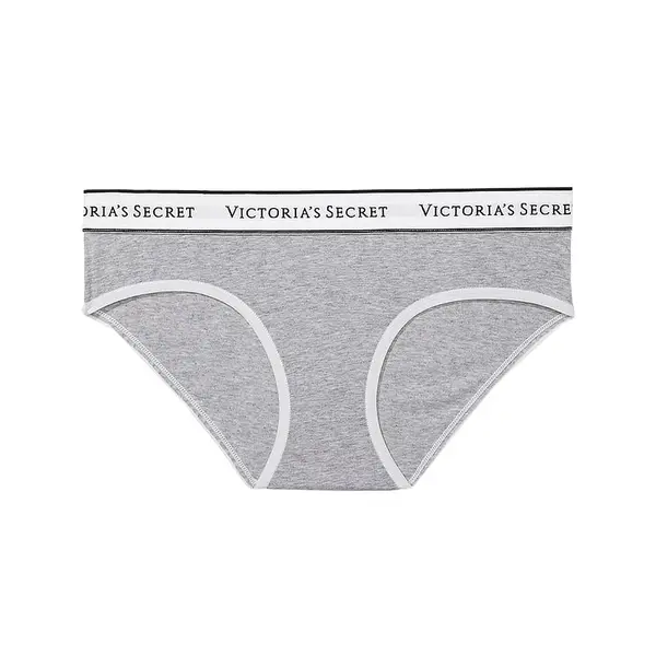 Logo cotton hiphugger panty - medium heather grey L