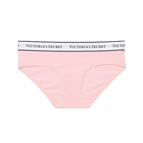 Logo cotton hiphugger panty - pink L