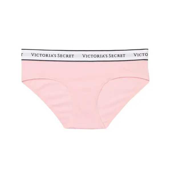 Logo cotton hiphugger panty - pink M