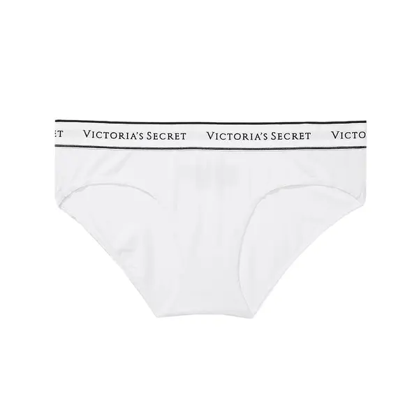 Logo cotton hiphugger panty - white M