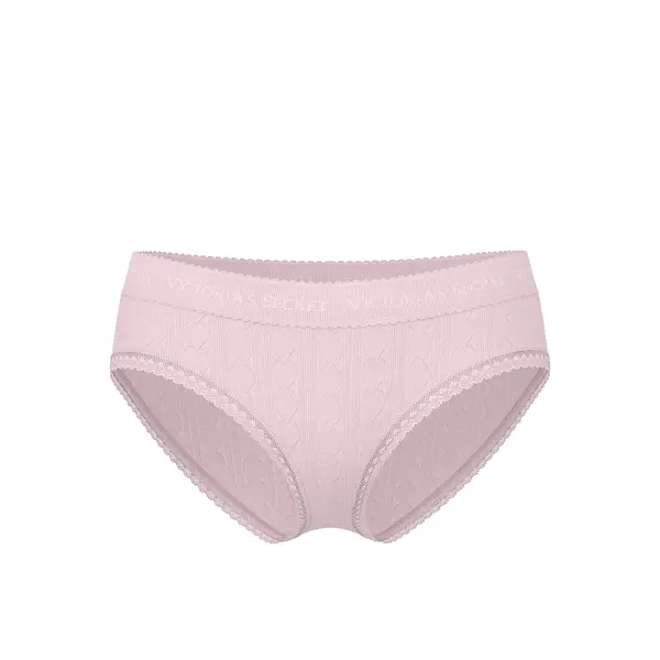 Logo heart pointelle hiphugger panty - pretty blossom M