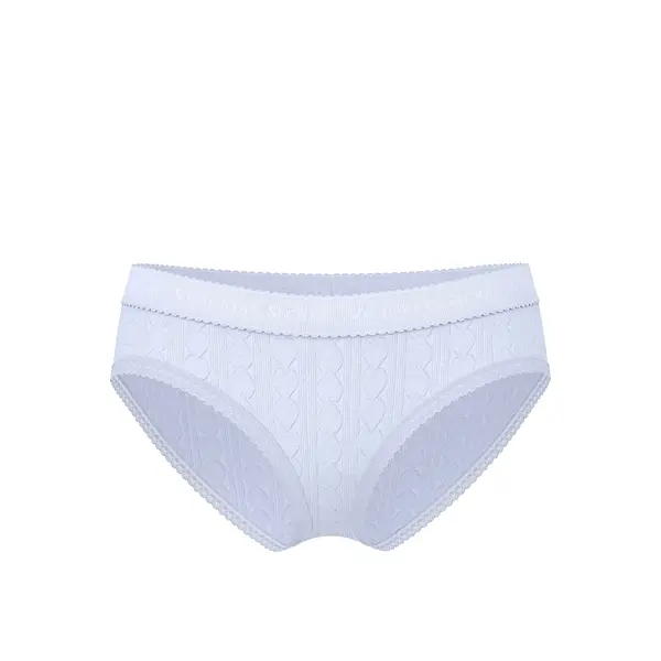 Logo heart pointelle hiphugger panty - soft iris S