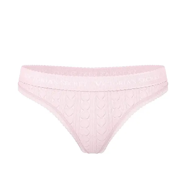 Logo heart pointelle thong panty - pretty blossom S