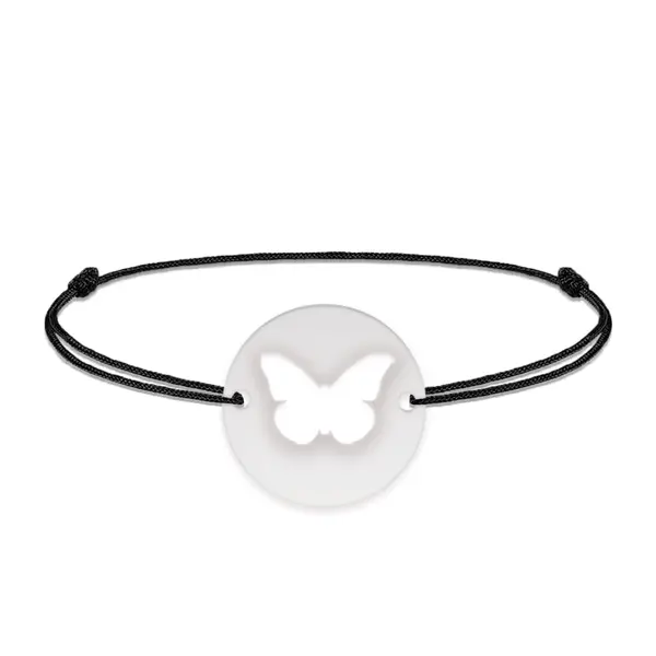 Lolo - Bratara personalizata snur cu fluturas decupat din argint 925