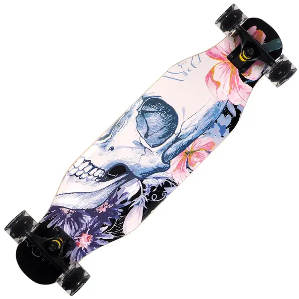 Longboard cu roti luminoase, Action One, 80 x 20 cm, Half Face