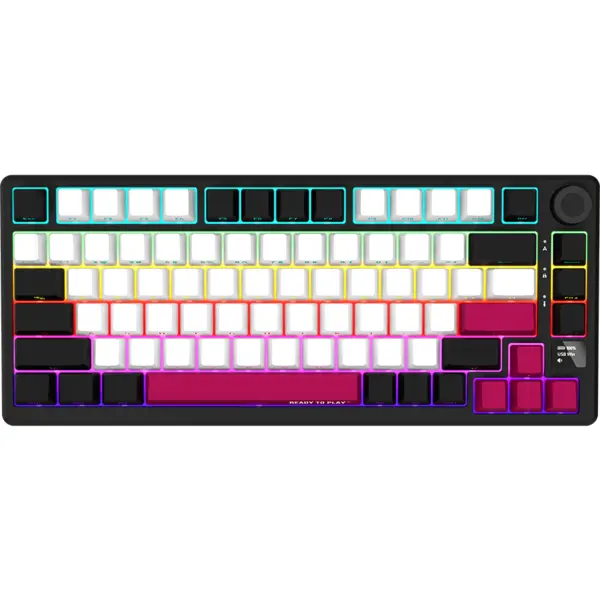 LORGAR Tastatura KBP7075W, LRG-KBP7075W-BK-US, Wireless, Negru-Rosu