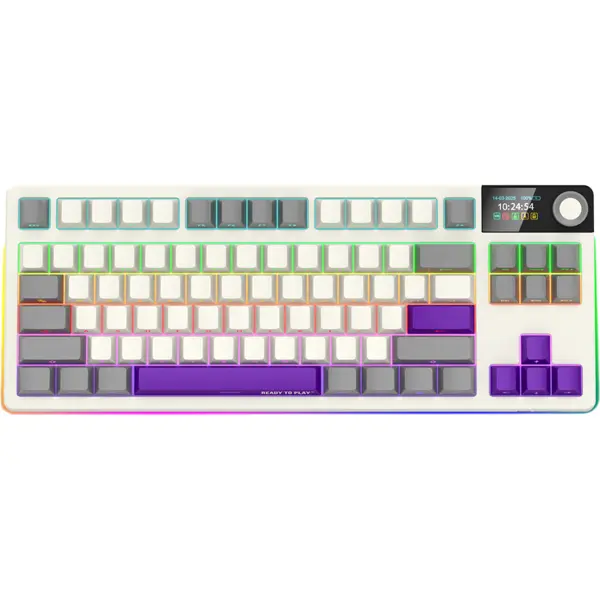 LORGAR Tastatura Wireless Lorgar KBP70TKLW, RGB LED, USB/USB, Bluetooth, Bej