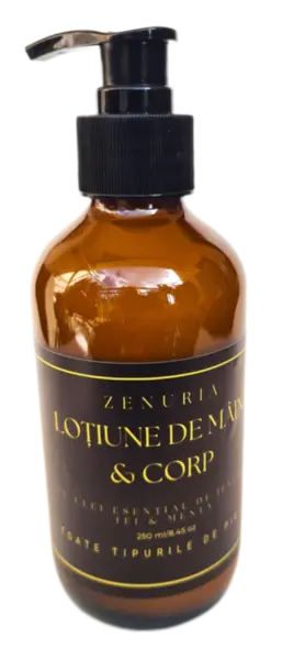 Lotiune de maini si corp - Aromaterapie - Uleiuri esentiale de ienupar, tei si menta | Zenuria