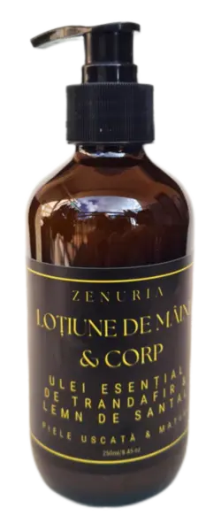 Lotiune de maini si corp - Aromaterapie - Uleiuri esentiale de lemn de santal si trandafir | Zenuria