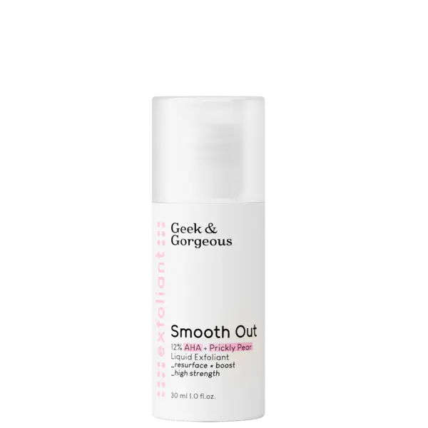 Lotiune exfolianta 12% AHA + extract de cactus Smooth Out, 30ml, Geek&Gorgeous