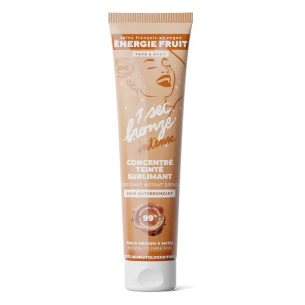 Lotiune iluminatoare fata si corp cu efect de bronz instant Mid to Dark skin, 100ml, Energie Fruit