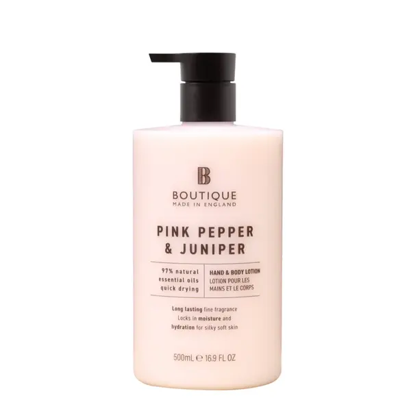 Lotiune pentru maini si corp cu parfum de Piper roz & Ienupar, 500ml, Boutique