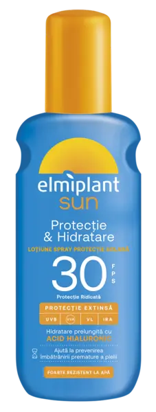 Lotiune spray cu protectie solara SPF30 Protectie & Hidratare Sun, 200ml, Elmiplant