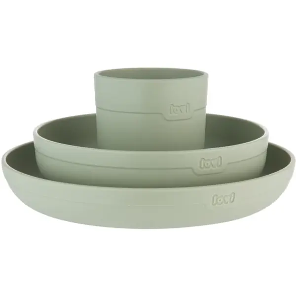LOVI Tableware Set with Cup serviciu de masă pentru copii Pistachio 3 buc