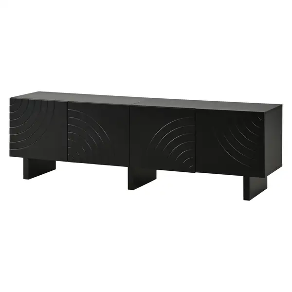Lowboard TV modern, Negru | Aosom Romania