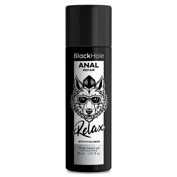 Lubrifiant anal Black Hole – Anal Repair pe bază de apă, relaxant și dilatator cu acid hialuronic, 30 ml