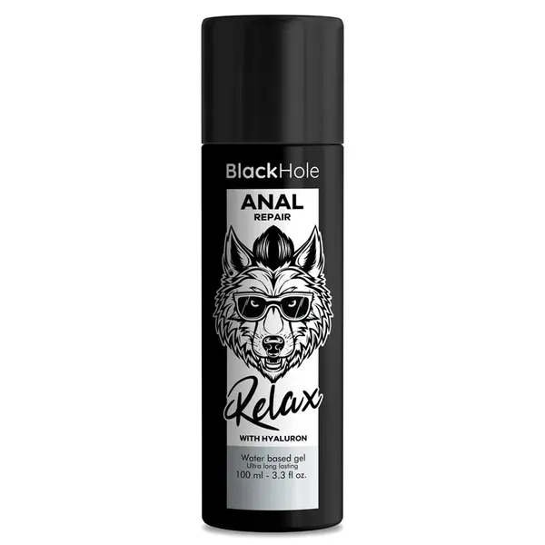 Lubrifiant anal BLACK HOLE, cu acid hialuron, textura groasa, relaxant, pe baza de apa, 100 ml