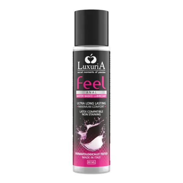 Lubrifiant anal LUXURIA Feel Anal, pe bază de apă, cu efect de lungă durată, testat dermatologic, 60 ml
