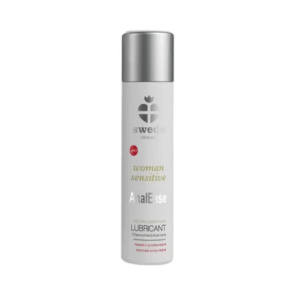 Lubrifiant anal SWEDE Original Woman Sensitive - AnalEase, pe bază de apă, cu mușețel și aloe vera, efect antiinflamator, 60 ml