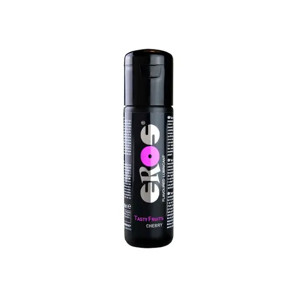 Lubrifiant cu aromă EROS Tasty Fruits Cherry, pe bază de apă, fără parabeni, aromă de cireșe, 100 ml