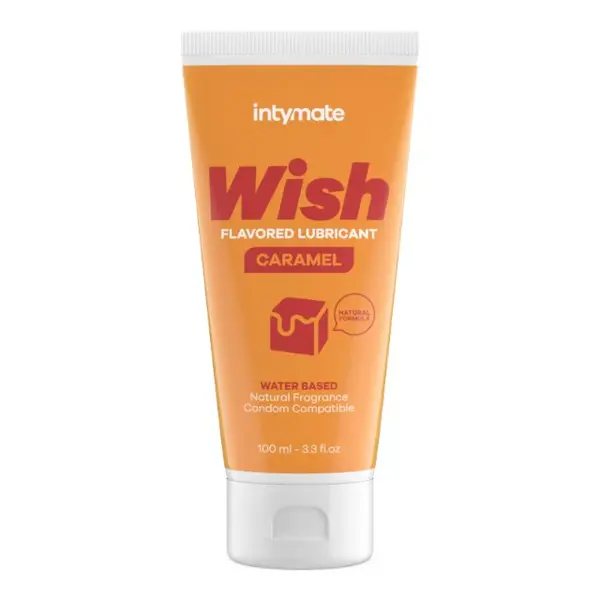 Lubrifiant cu aromă INTYMATE Wish Caramel, formulă naturală pe bază de apă, aromă de caramel, 100 ml
