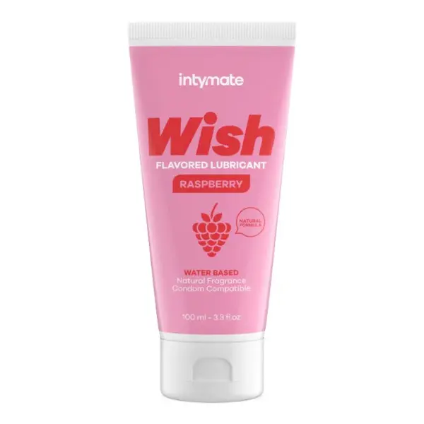 Lubrifiant cu aromă INTYMATE Wish Raspberry, formulă naturală pe bază de apă, aromă de zmeură, 100 ml