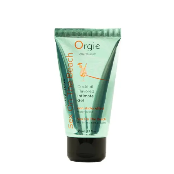 Lubrifiant cu aromă ORGIE Lube Tube – Cocktail Intimate Gel SEX ON THE BEACH, pe bază de apă, 50 ml