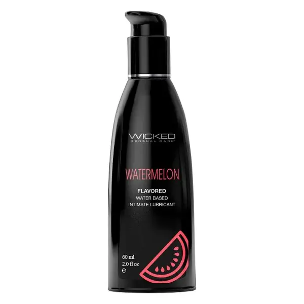Lubrifiant cu aromă WICKED Watermelon, formulă inovatoare pe bază de apă, efect de durată, aromă de pepene roșu, 60 ml