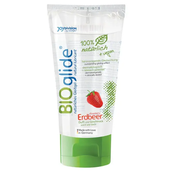 Lubrifiant natural BIOglide Strawberry, pe baza de apa, cu aroma de capsuni, 80 ml (PTS)