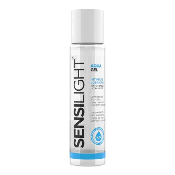 Lubrifiant SENSILIGHT Aqua Gel, pe bază de apă, cu efect de lungă durată, compatibil cu prezervative, 60 ml