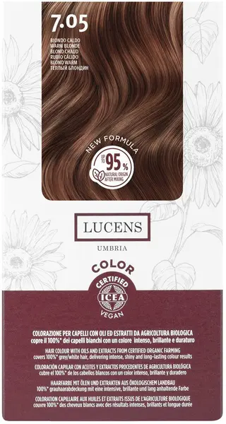 Lucens Vopsea de păr fără amoniac, PPD şi resorcinol, 7.05 Blond cald