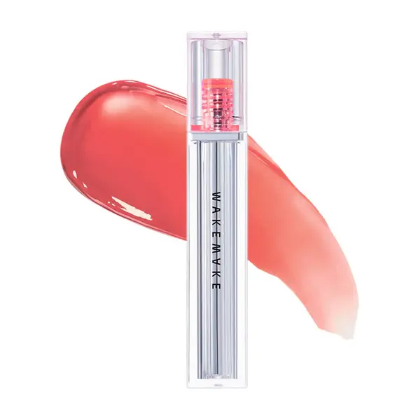 Luciu de buze cu strălucire naturală și hidratare intensă, Dewy Gel Glow, WAKEMAKE - #02 Peach Bite