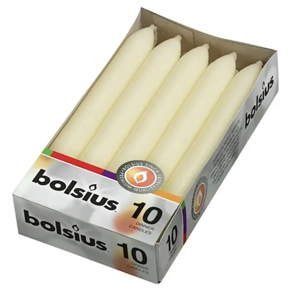 Lumanare Cilindrica Bolsius Crem, 10 Bucati