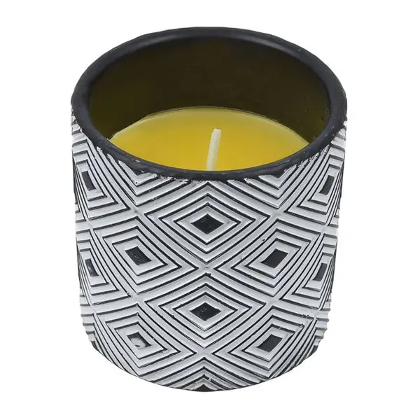Lumanare citronella anti tantari in ghiveci ceramica, model in romb,260 g