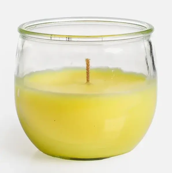 Lumanare citronella anti tantari in pahar din sticla, 215 g, 7x7 cm