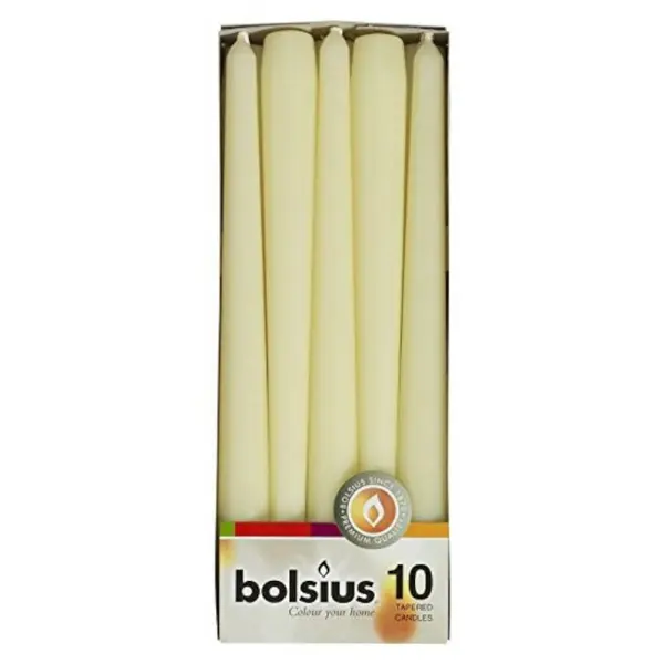 Lumanare Conica Bolsius Crem, 10 Bucati