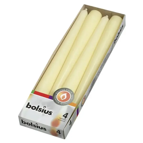 Lumanare Conica Bolsius Crem, 4 Bucati