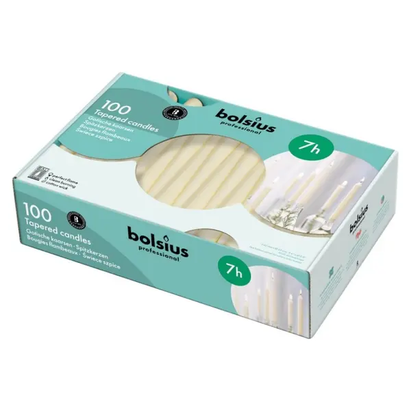 Lumanare Conica Bolsius Crem Ivory, 100 Bucati