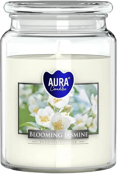 Lumânare parfumată Bispol Aura - Blooming Jasmine, 500 g