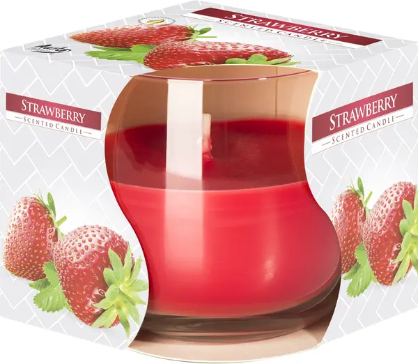 Lumânare parfumată Bispol Aura - Căpșuni, 130 g
