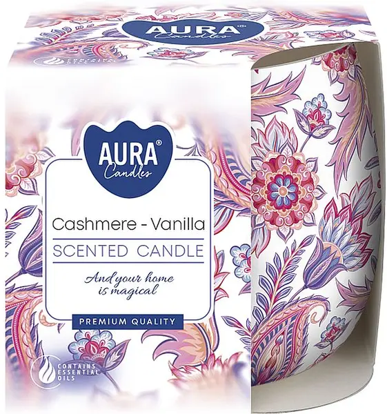 Lumânare parfumată Bispol Aura - Cashmere and Vanilla, 100 g