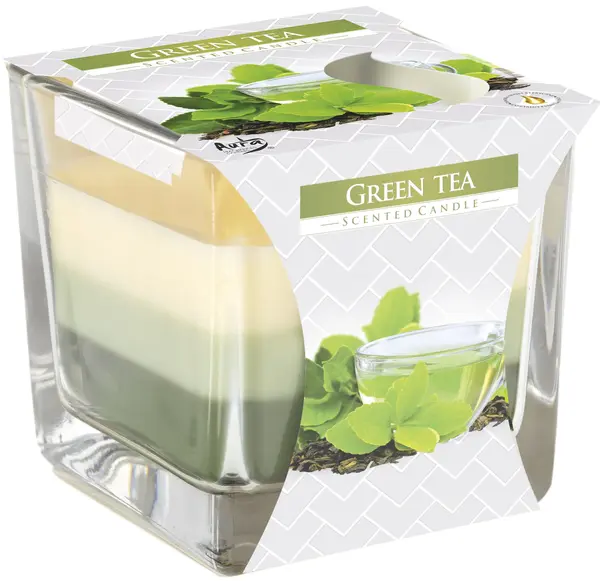 Lumânare parfumată Bispol Aura - ceai verde, 170 g