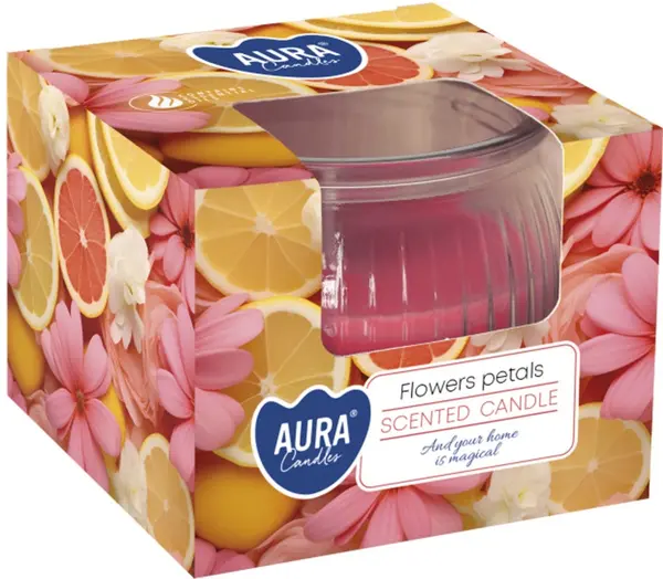 Lumânare parfumată Bispol Aura - Flowers Petals, 80 g