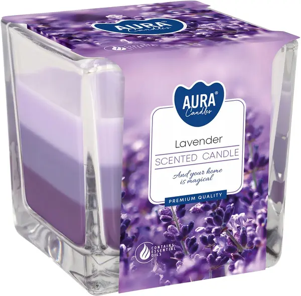 Lumânare parfumată Bispol Aura - Lavender, 170 g