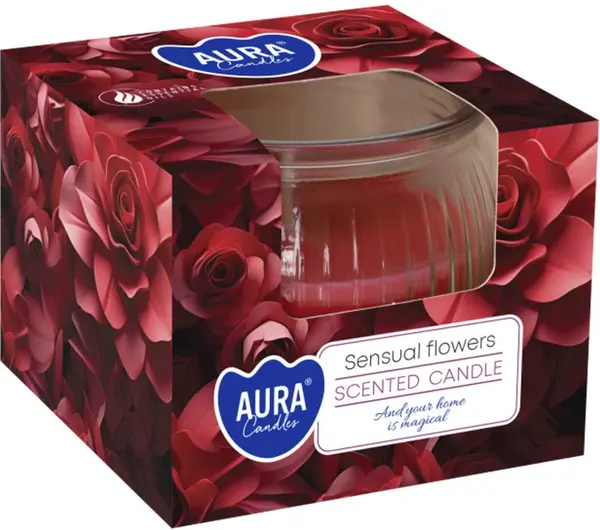 Lumânare parfumată Bispol Aura - Sensual Flowers, 80 g