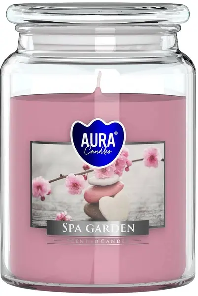 Lumânare parfumată Bispol Aura - Spa Garden, 500 g