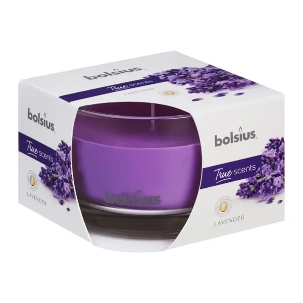 Lumanare Parfumata Bolsius True Scents, in Pahar Mediu, Lavanda