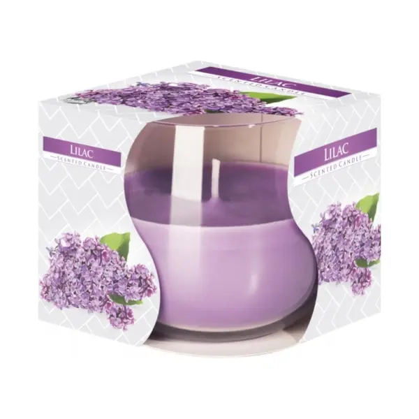 Lumanare Parfumata in Pahar, Liliac, 18 Ore