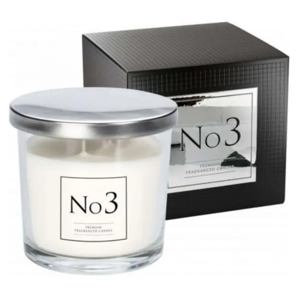 Lumanare Parfumata Premium Line cu 2 Fitile, Bispol, Arome Florale cu Accent de Prune Dulci, Nr. 3