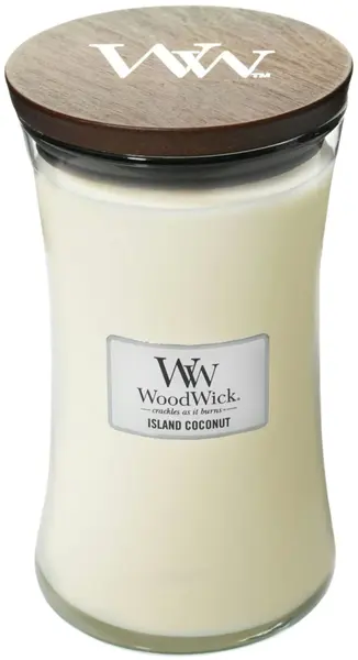 Lumânare parfumată WoodWick Trilogy Island Coconut, 609.5 g